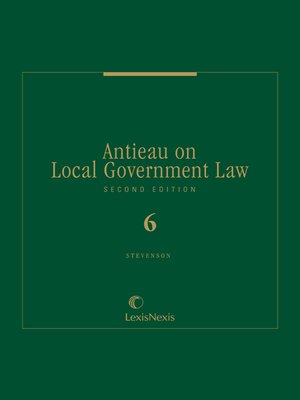 cover image of Antieau on Local Government Law